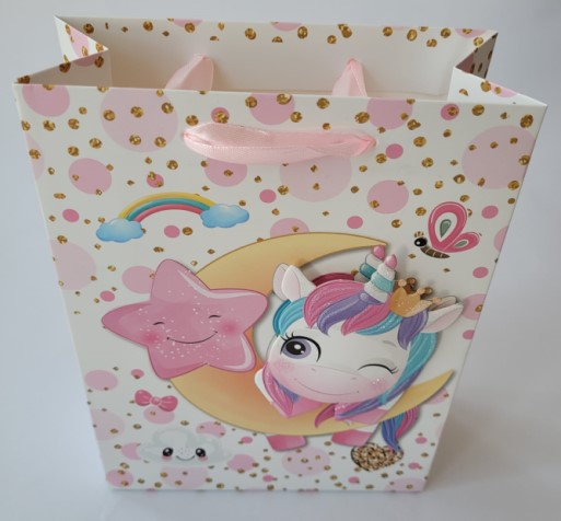 Punga cadou Unicorn alba mica 24 * 18 cm [3]