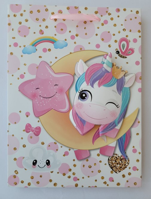 Punga cadou Unicorn alba mica 24 * 18 cm [2]