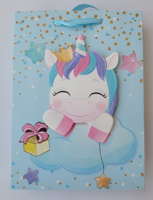 Punga cadou Unicorn albastra mare 40 * 30 cm [3]
