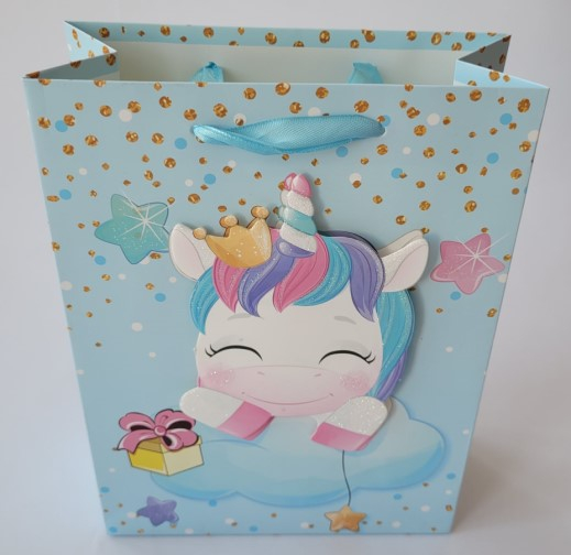 Punga cadou Unicorn albastra mica 24 * 18 cm [2]