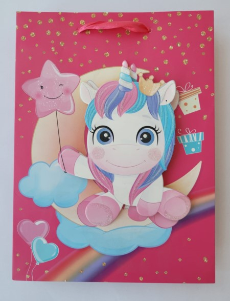 Punga cadou Unicorn roz mare 40 * 30 cm [2]