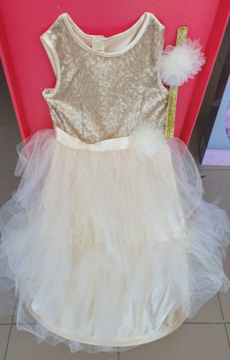Costum Printesa pentru fetite 3-5 ani Corolle Bal Auriu [4]