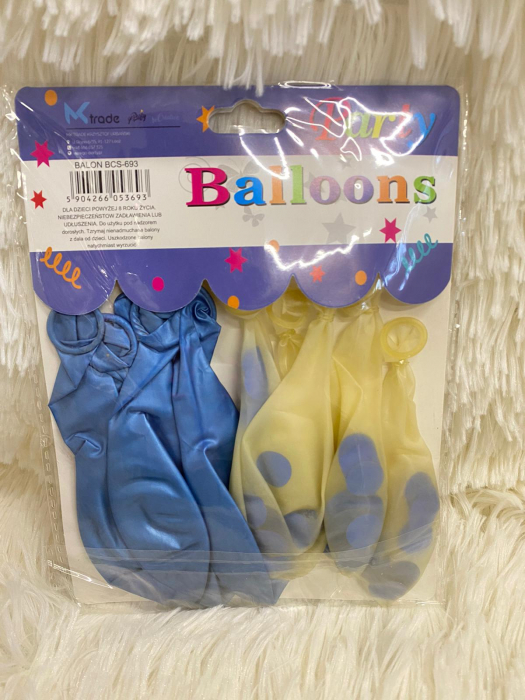 Set 10 baloane transparente cu confetti albastru 30cm [4]