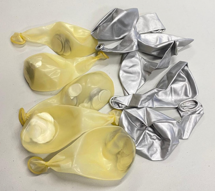Set 10 baloane cu confetti argintiu chrom 30 cm [3]