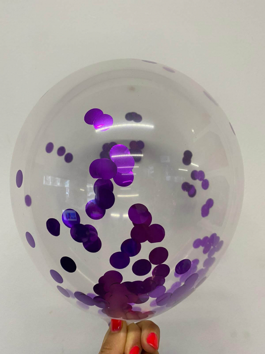 Set 10 baloane cu confetti mov 30 cm [3]