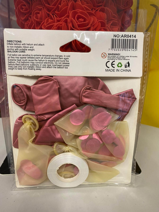Set 10 baloane cu confetti roz 30cm [4]