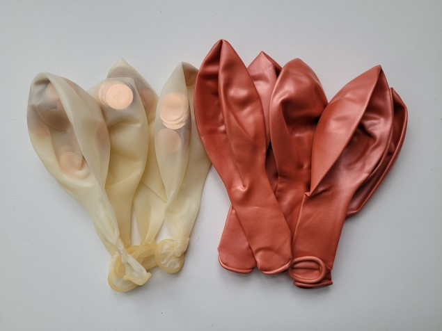 Set 10 baloane cu confetti roz, rose gold 30cm [5]