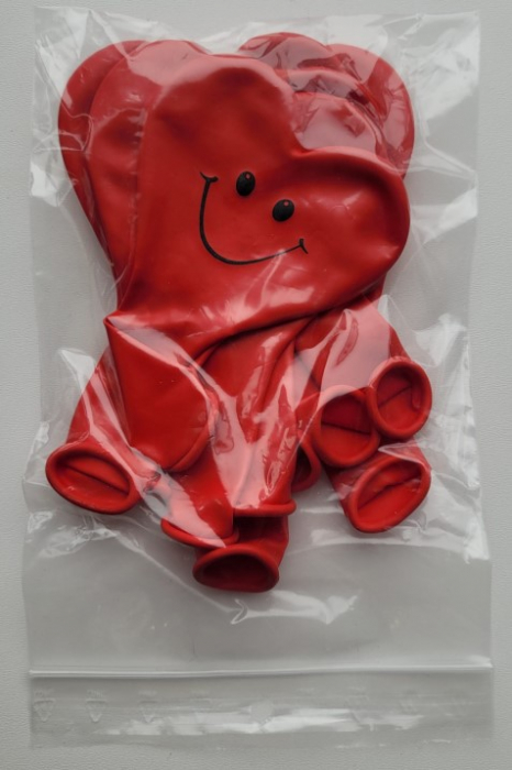 Set 10 baloane inima rosie smile face / fata zambitoare 28 cm [4]