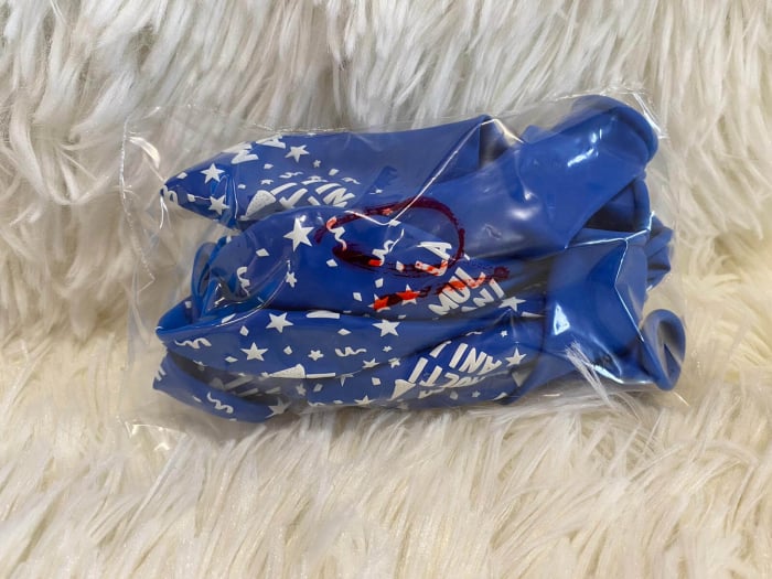 Set 10 baloane latex albastru imprimate La multi ani alb 30cm [2]