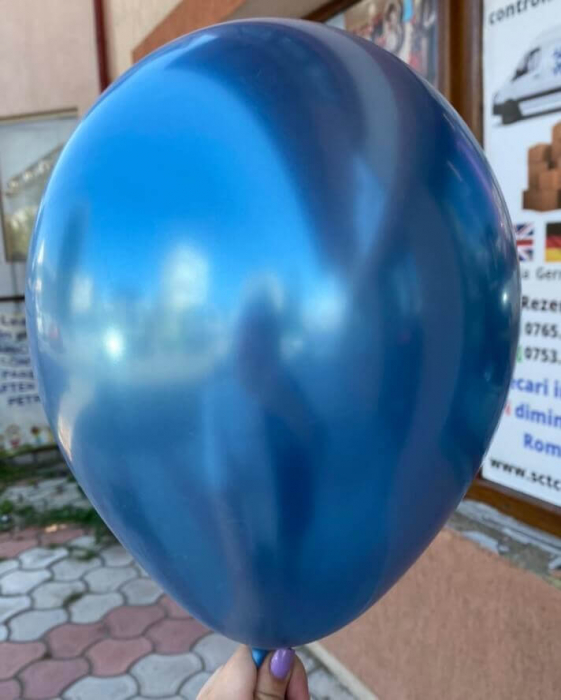 Set 10 baloane latex chrome albastru / blue 30cm [2]