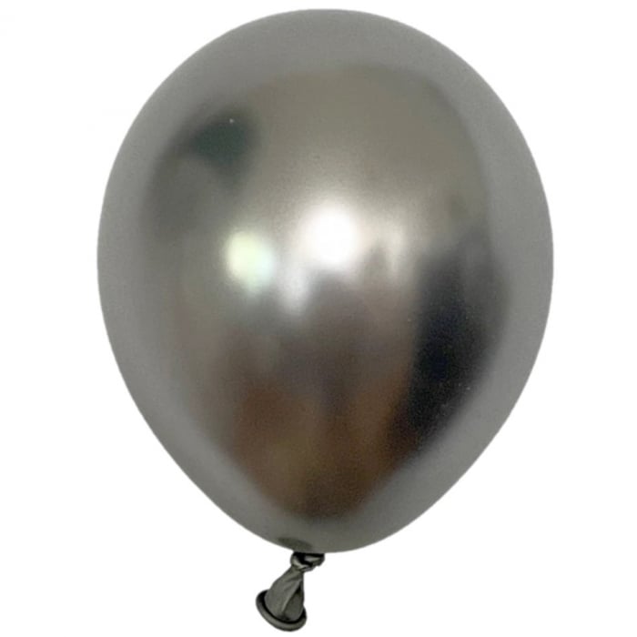 Set 10 baloane latex chrome antracit argintiu 30 cm