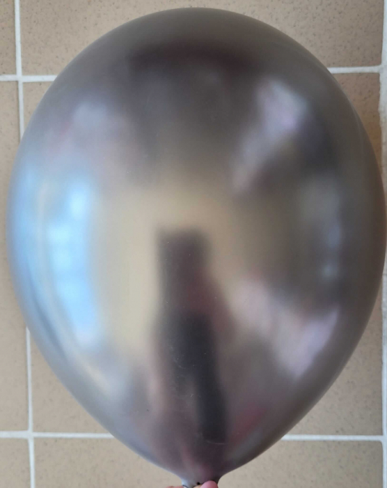 Set 10 baloane latex chrome antracit / argintiu 30 cm [3]