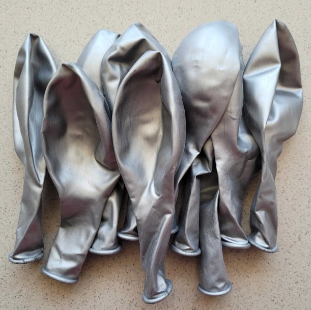Set 10 baloane latex chrome antracit / argintiu 30 cm [6]