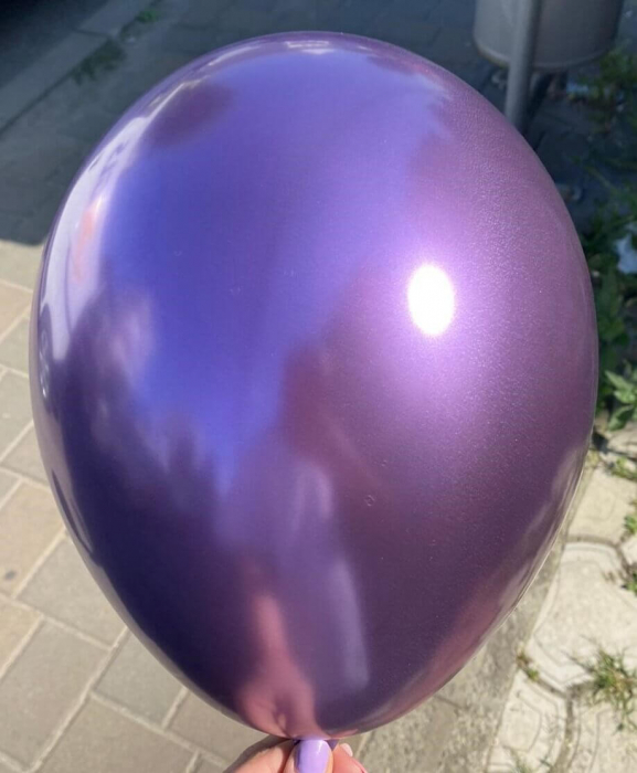 Set 10 baloane latex chrome mov / purple 30cm [3]