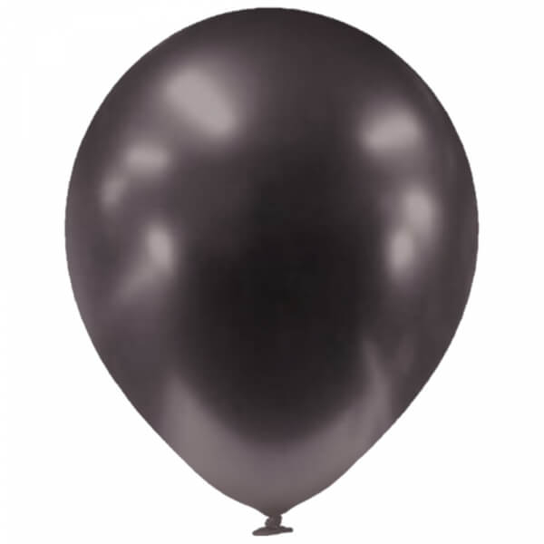 Set 10 baloane latex chrome negru / black 30cm [1]