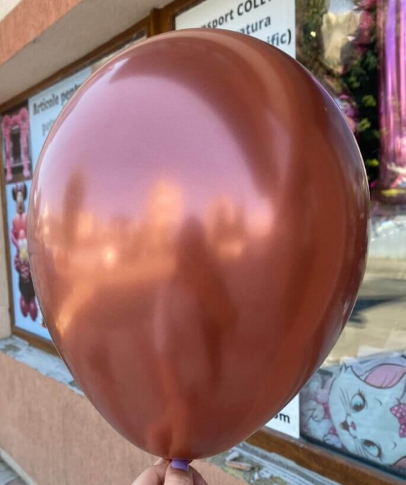 Set 10 baloane latex chrome rose gold 30cm [2]