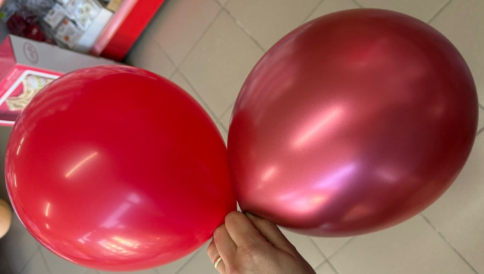 Set 10 baloane latex chrome rosu 30 cm [6]