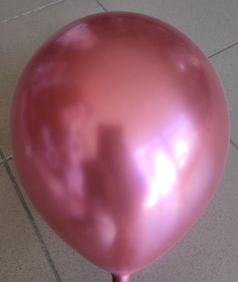 Set 10 baloane latex chrome roz 30 cm [2]