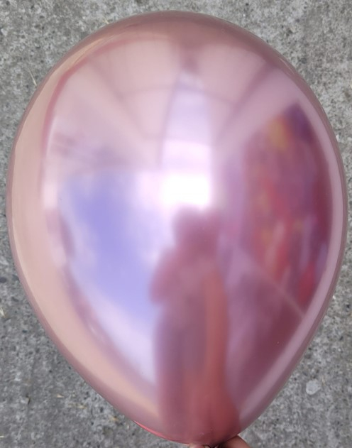 Set 10 baloane latex chrome roz deschis 30 cm [2]
