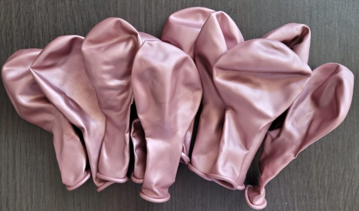 Set 10 baloane latex chrome roz deschis 30 cm [5]