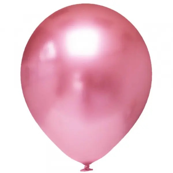 Set 10 baloane latex chrome roz pink 30cm