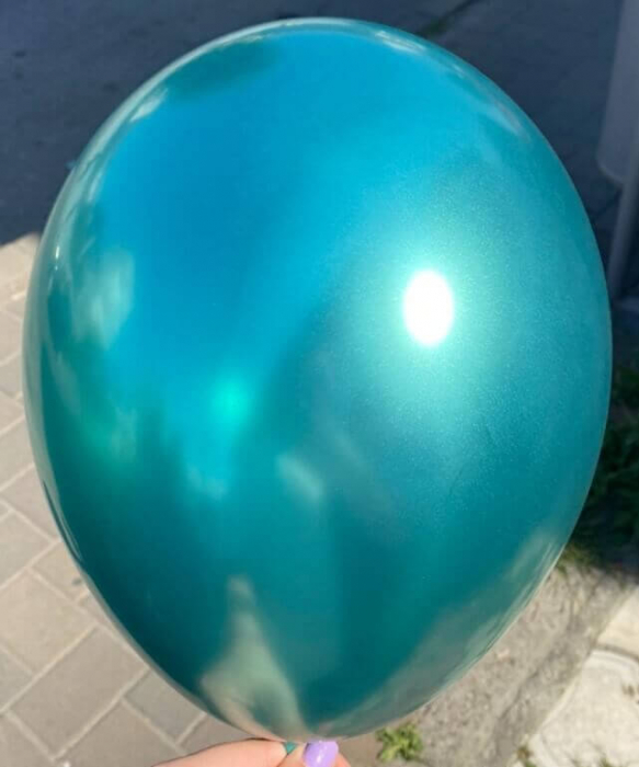 Set 10 baloane latex chrome verde 30cm [3]
