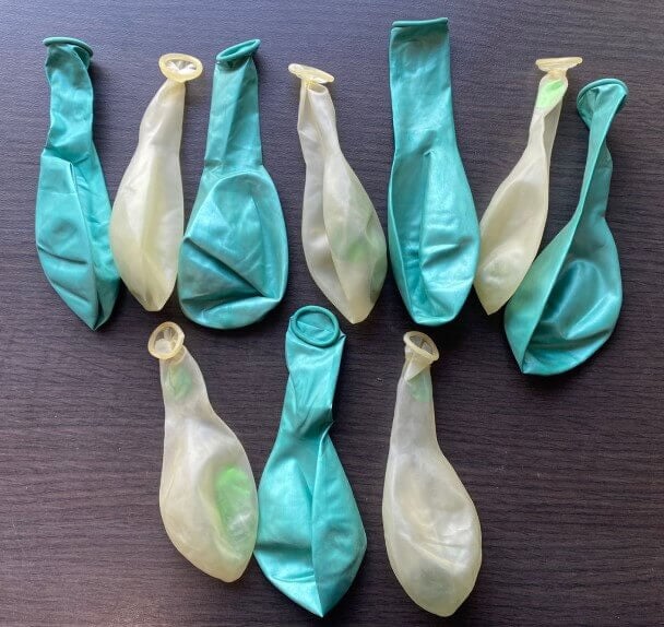 Set 10 baloane latex cu confetti chrom verde 30 cm [5]