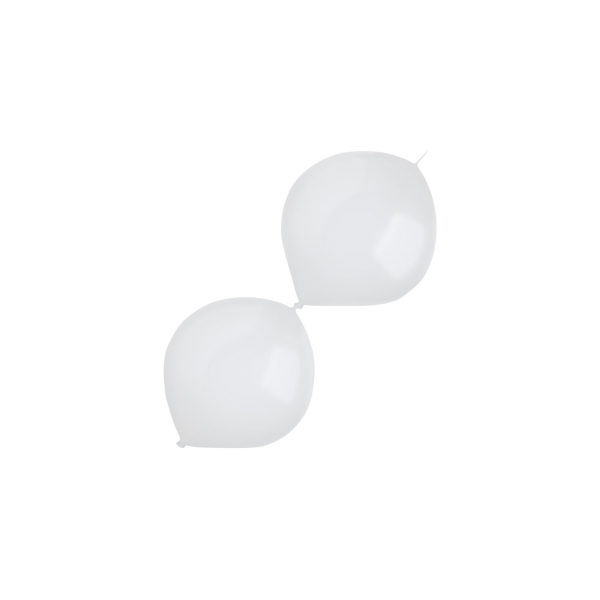 Set 10 baloane latex doua capete link o loon alb 15 cm