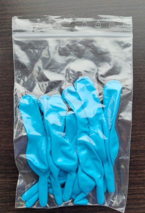 Set 10 baloane latex doua capete / link o loon albastru deschis 15 cm [4]