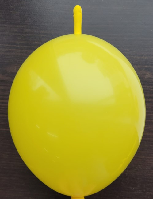 Set 10 baloane latex doua capete / link o loon galben 15 cm [2]