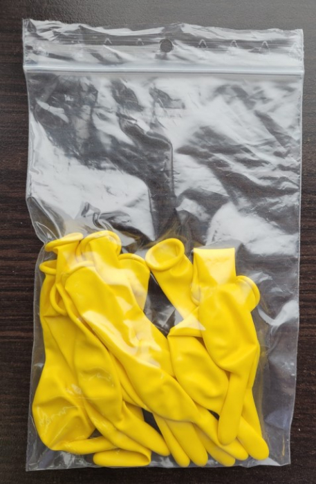 Set 10 baloane latex doua capete / link o loon galben 15 cm [4]