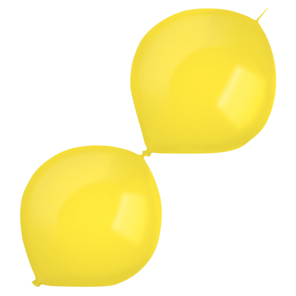 Set 10 baloane latex doua capete link o loon galben soare 30 cm