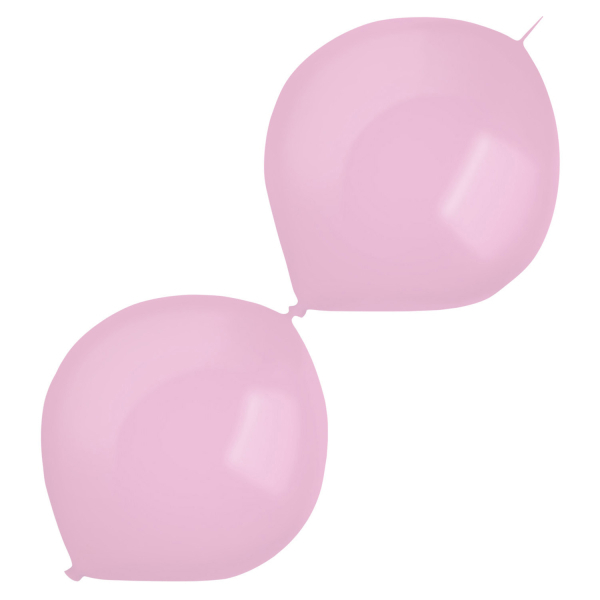 Set 10 baloane latex doua capete link o loon roz deschis 30 cm
