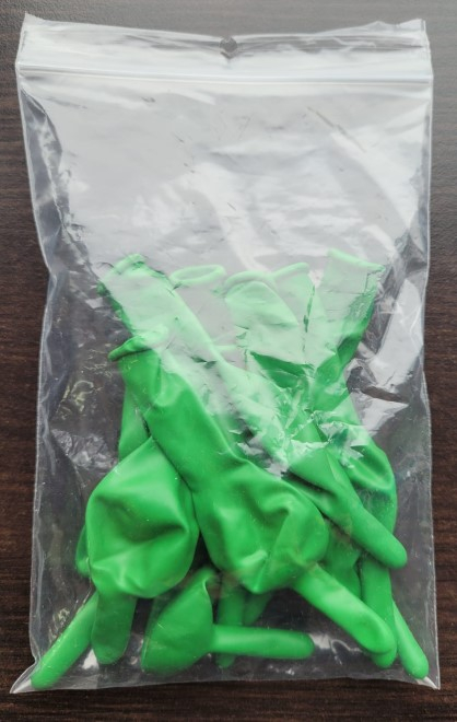 Set 10 baloane latex doua capete / link o loon verde 15 cm [4]