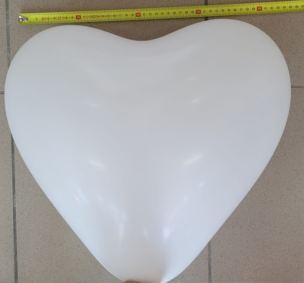 Set 10 baloane latex inima alba 43 cm [3]