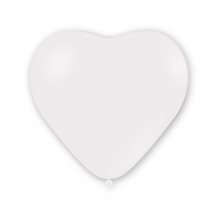 Set 10 baloane latex inima alba 43 cm [1]