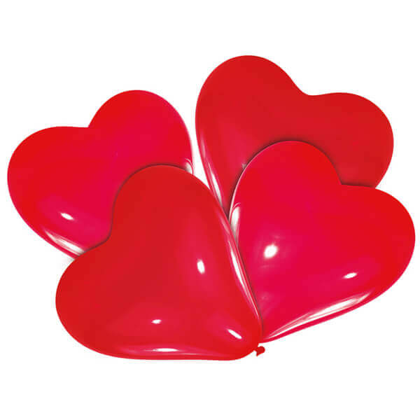 Set 10 baloane latex inima rosie 40 cm