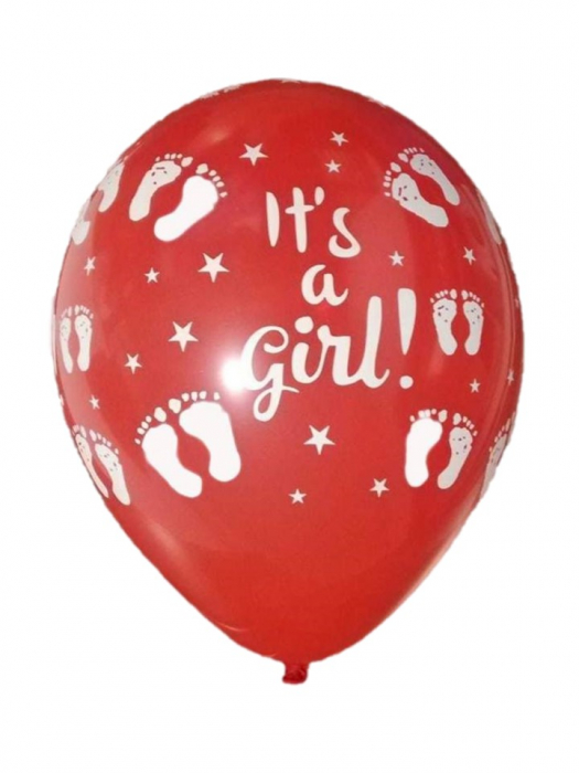 Set 10 balone latex it's a girl imprimat global rosu 30cm [8]