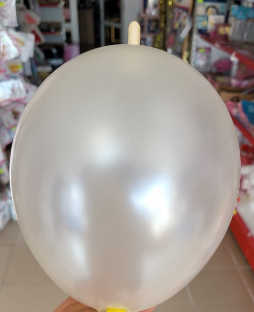 Set 10 baloane latex link o loon alb metalizat 15 cm [3]