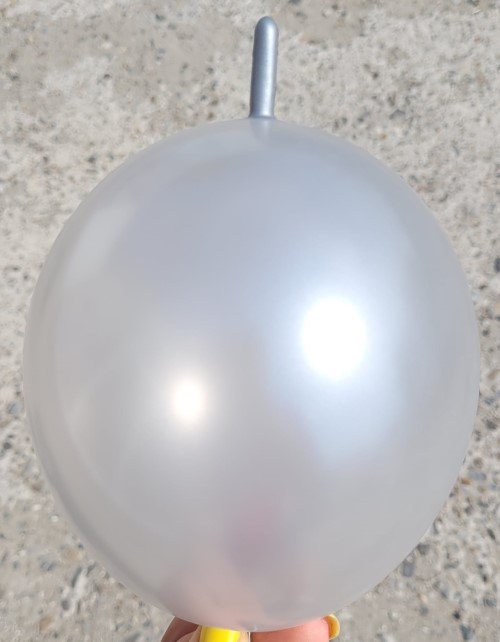 Set 10 baloane latex link o loon argintiu metalizat 15 cm [2]