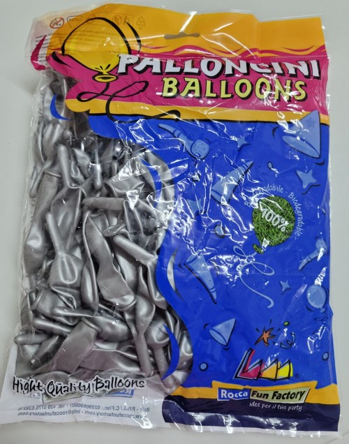 Set 10 baloane latex link o loon argintiu metalizat 15 cm [6]