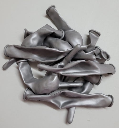 Set 10 baloane latex link o loon argintiu metalizat 15 cm [5]