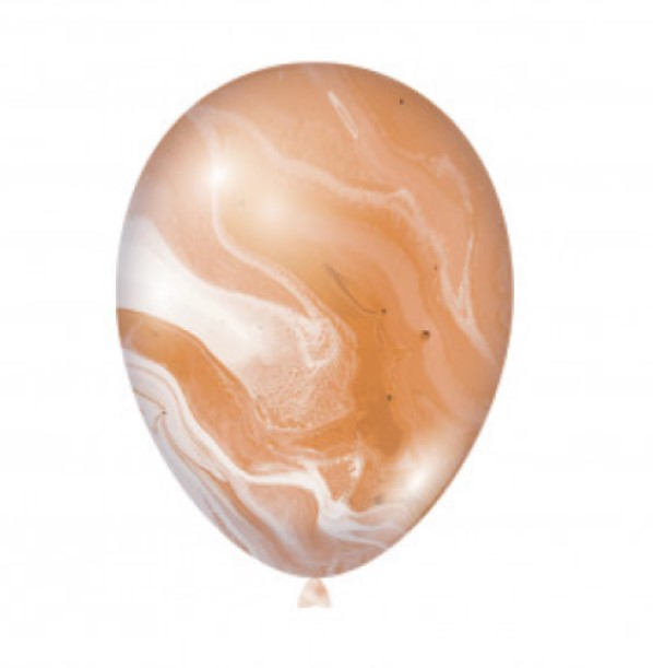 Set 10 baloane latex marmorat degrade portocaliu 30 cm