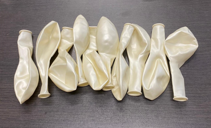 Set 10 baloane latex metalizat sidef alb 30 cm [5]
