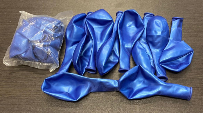 Set 10 baloane latex metalizat sidef albastru 30 cm [5]