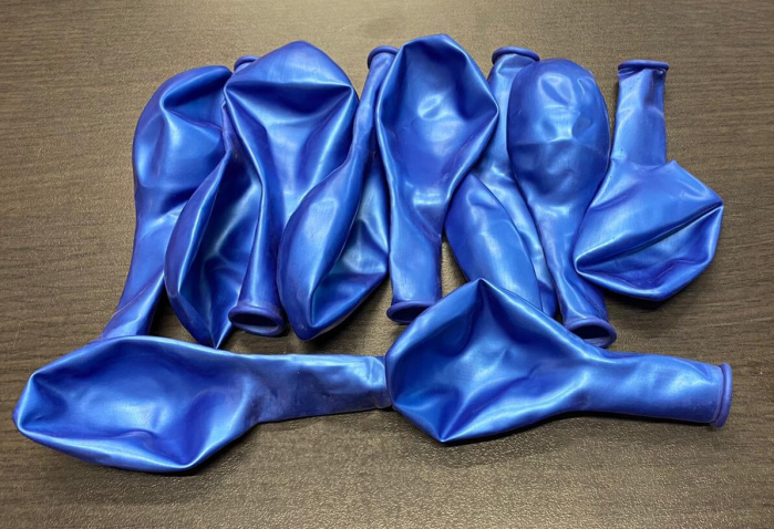 Set 10 baloane latex metalizat sidef albastru 30 cm [4]