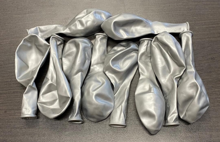 Set 10 baloane latex metalizat sidef argintiu 30 cm [4]