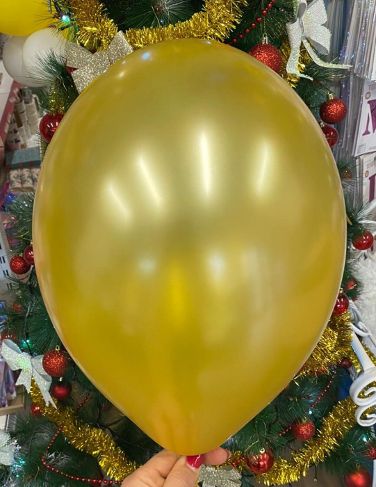 Set 10 baloane latex metalizat sidef auriu gold 30 cm [2]