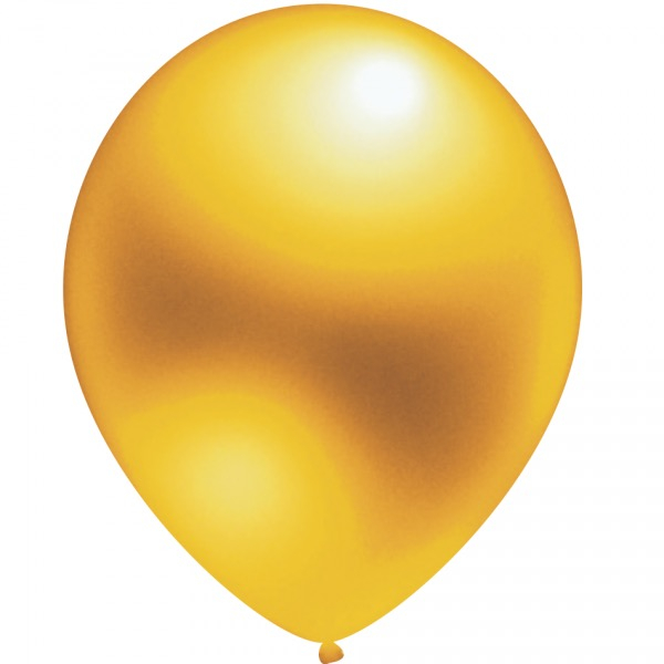 Set 10 baloane latex metalizat sidef auriu gold 30 cm