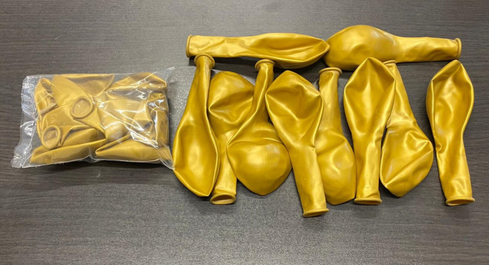 Set 10 baloane latex metalizat sidef auriu gold 30 cm [5]